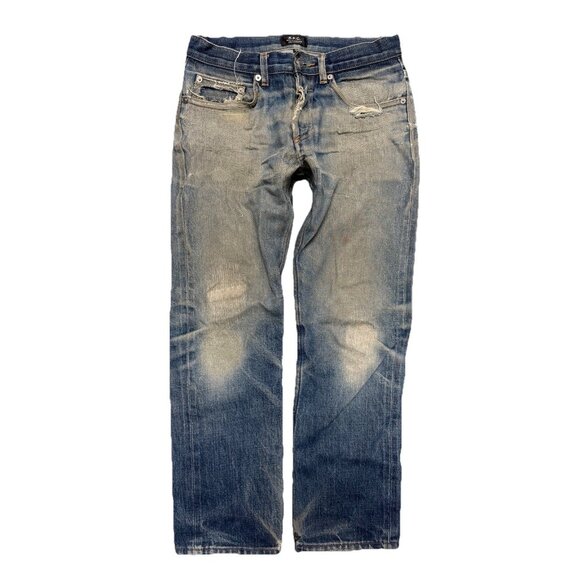 APC New Standard Selvedge Jeans Mens 28 Distressed Denim - Picture 1 of 16